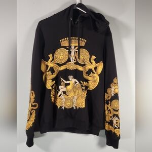 Versace Black and Yellow Baroque print Hoodie